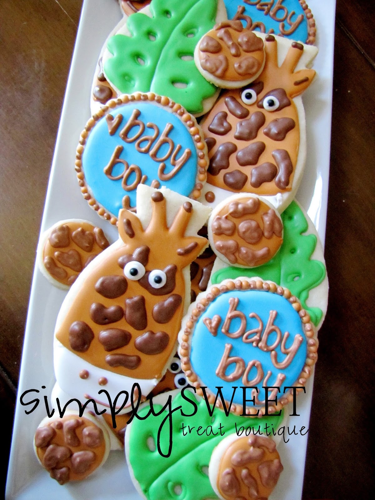 Giraffe Baby Shower Cookies