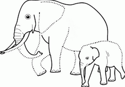 belajar menggambar gajah dan anaknya
