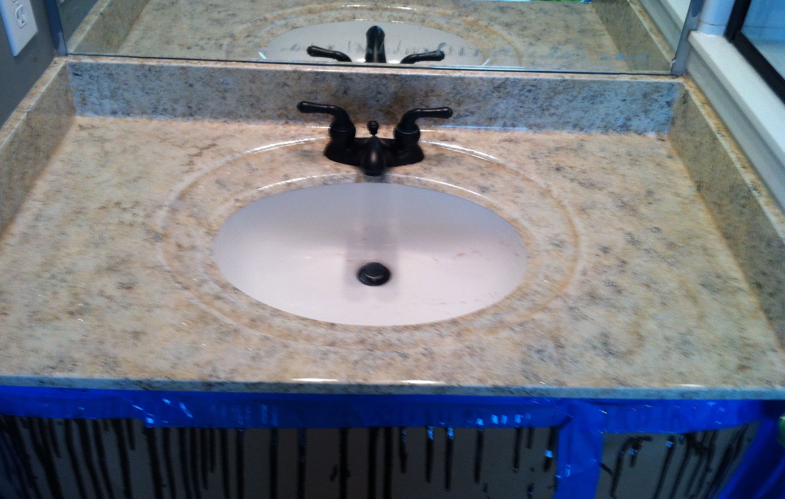 My Enroute Life Painted Faux Granite Countertops Master Bathroom