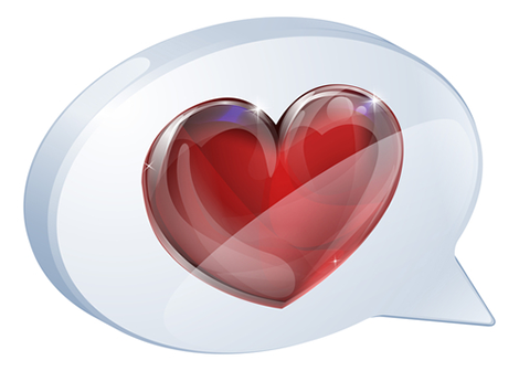 Speech bubble heart icon