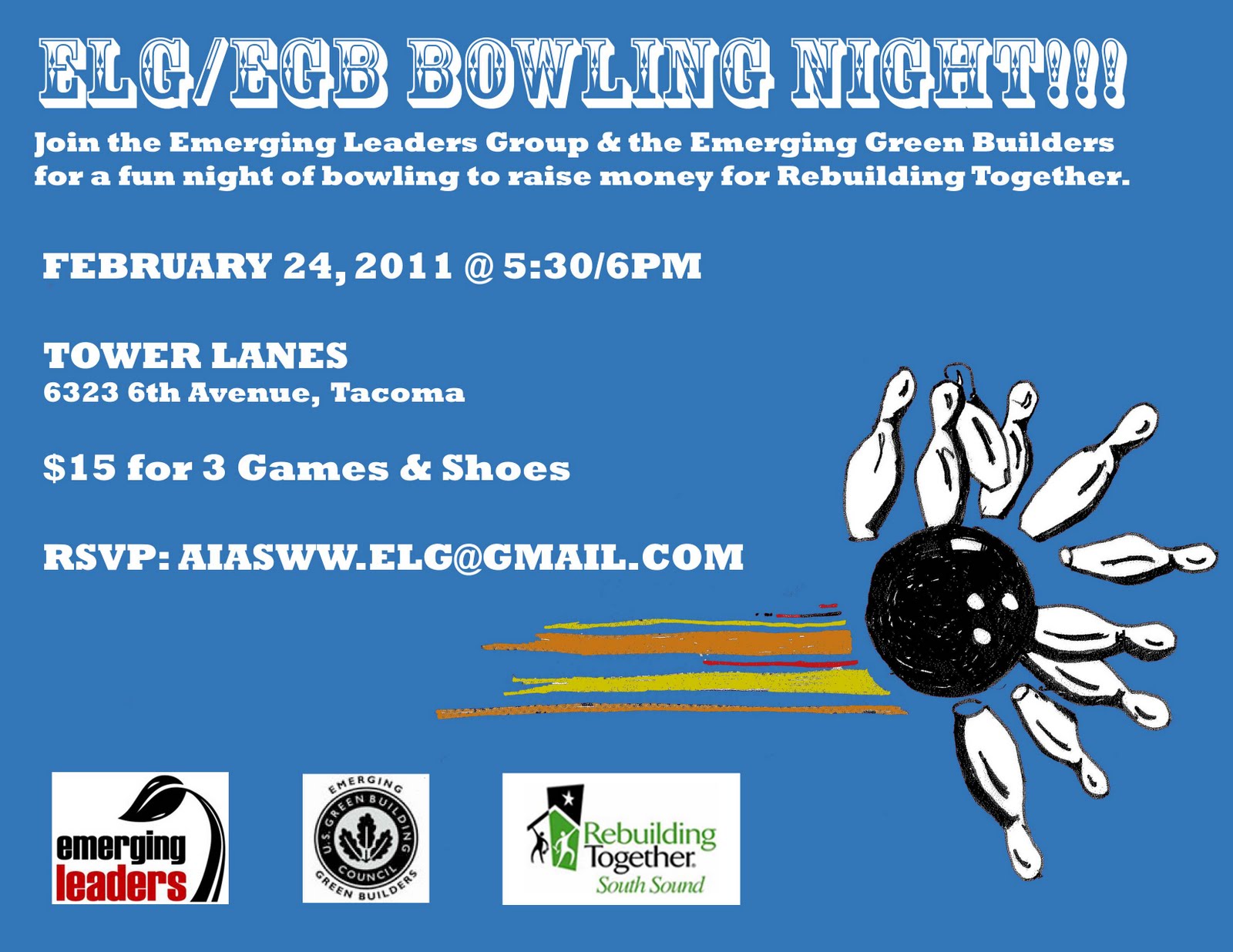 SWW Emerging Leaders Group ELG/EGB Bowling Night Feb 24 530 Tower Lanes