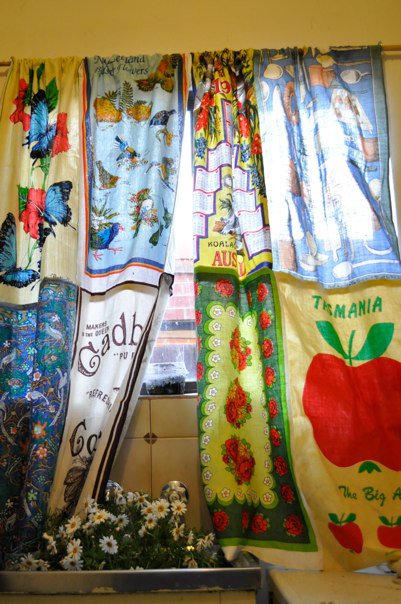 Polka Dot Rabbit Tutorial Tea Towel Curtains