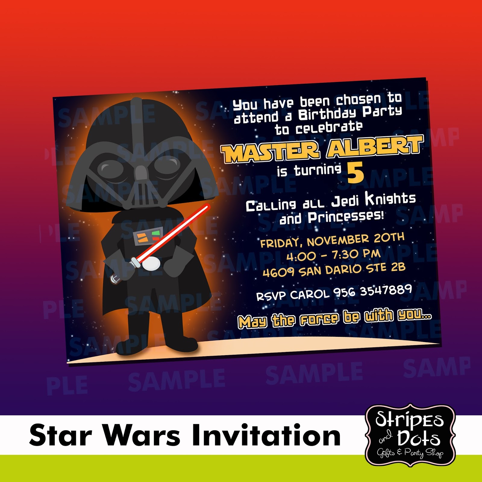 The Childrens Zone Digi Designs: Invitaciones de Star Wars ...