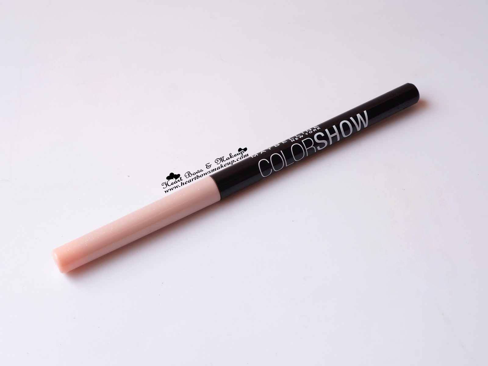 Maybelline Colorshow Crayon Khol Shiny Beige Review Swatches 