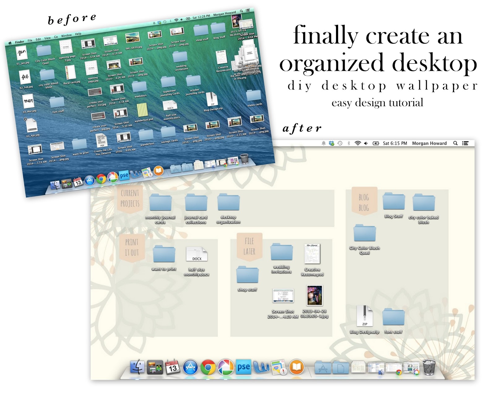 five sixteenths blog Make it Monday // Desktop Organization Background