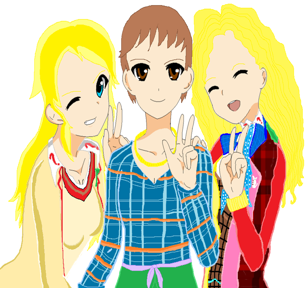 Anime Base Fifth Doctor Girl Peri Brown Boy And Sixth Doctor Girl
