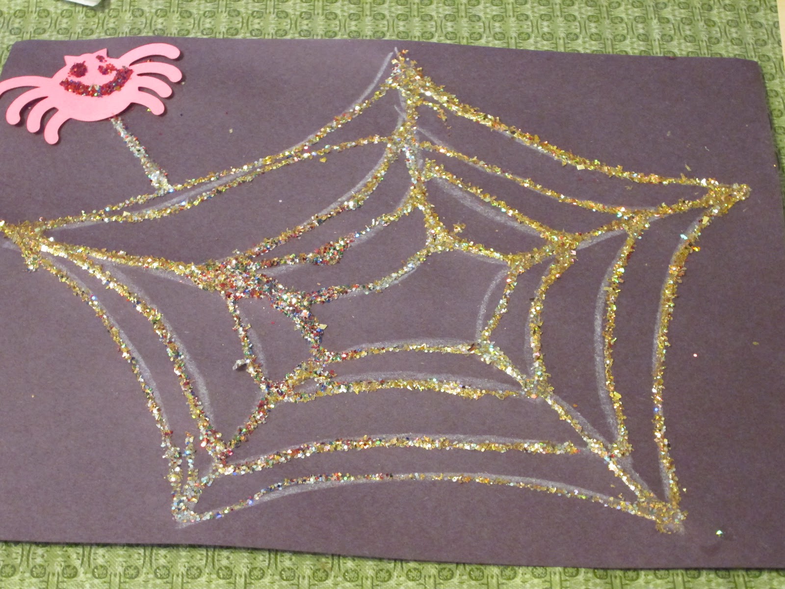 walk in the sunshine Glitter Spider  Craft For Kids