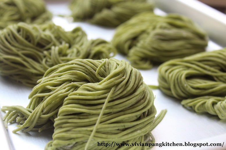Vivian Pang Kitchen Homemade Spinach Noodles