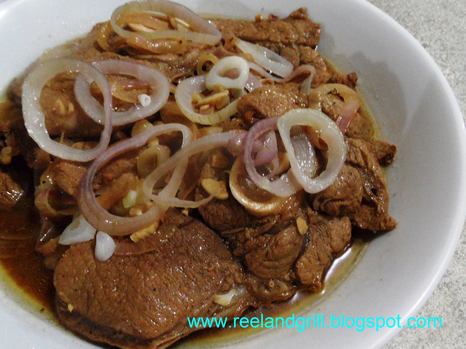 Reel and Grill: Pork Bistek Tagalog (Pork Steak - Filipino Style)