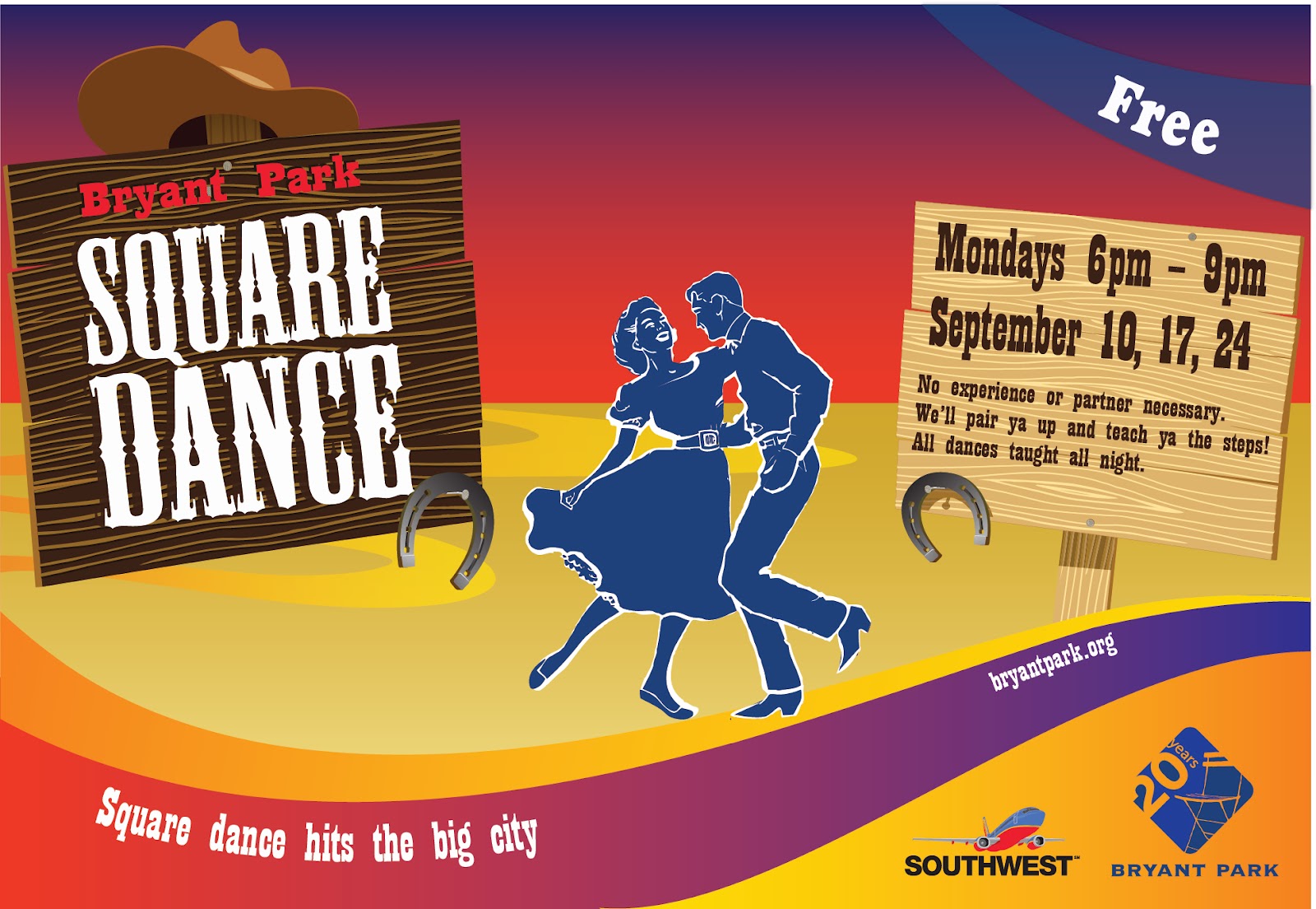 bryant park blog square dance hits the big city square dance flyer