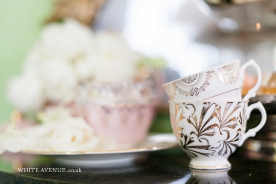 gold and white vintage teacups
