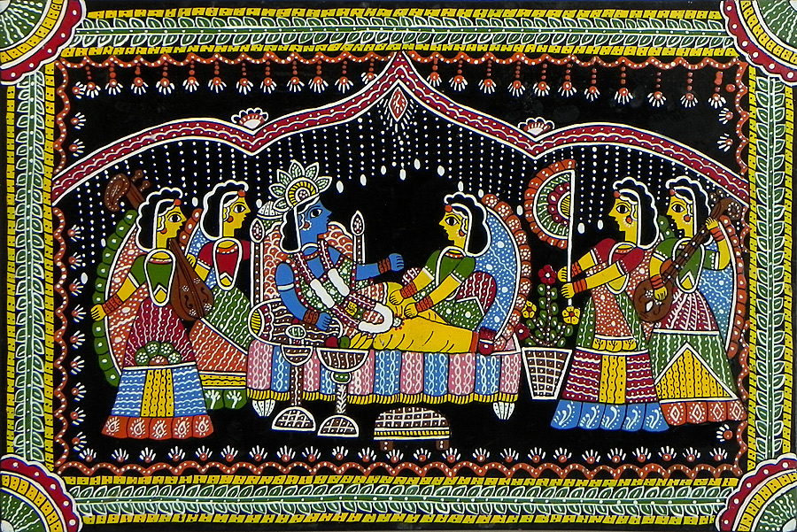 Radha Krishna Madhubani Paintings Madhubani Art