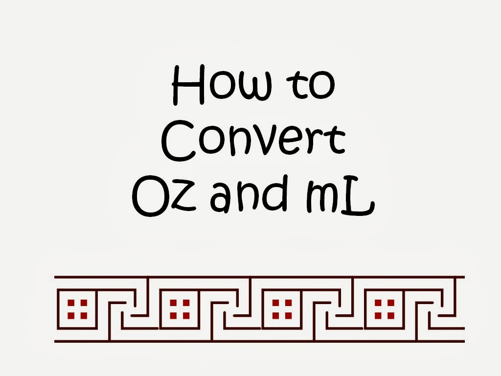 Oz To Ml Conversion Chart