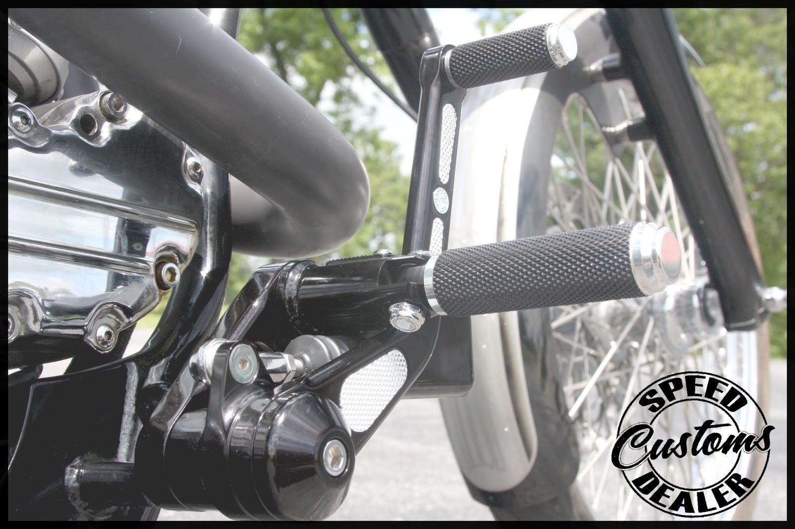 Black/Polished Forward Controls Speed Dealer Customs Custom Motorcycle Parts