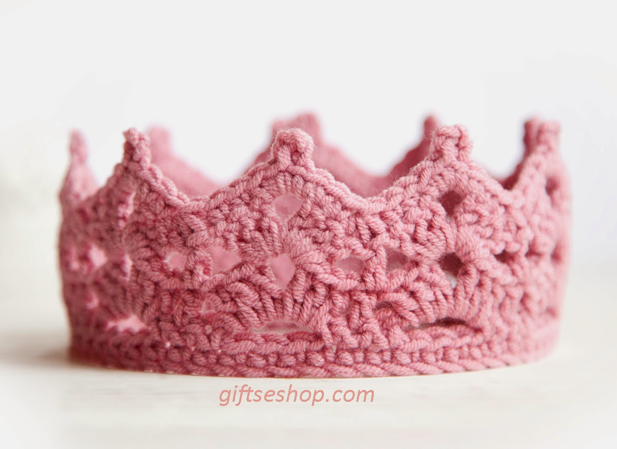 baby crown, baby photo prop, baby tiara, crochet baby crown pattern ...