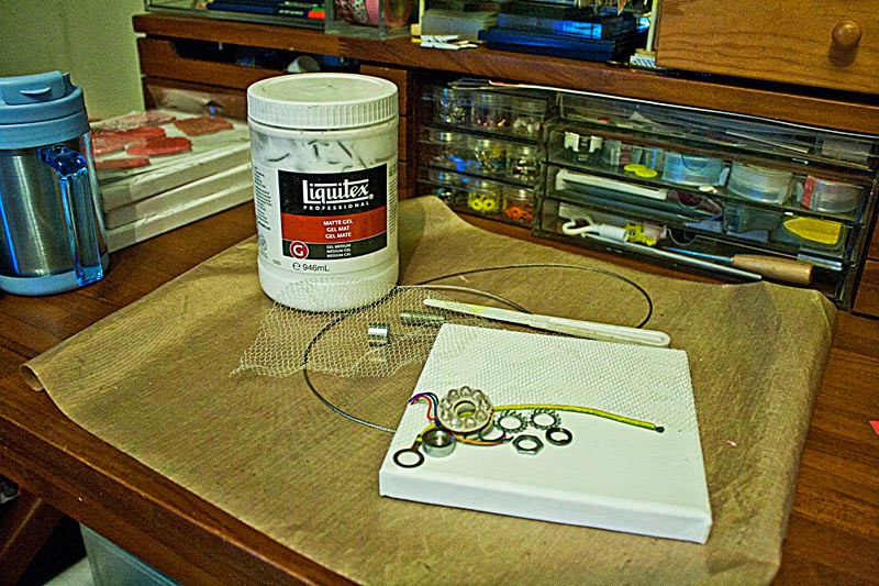 Do More With Less Mixed media canvas with found objects....a tutorial