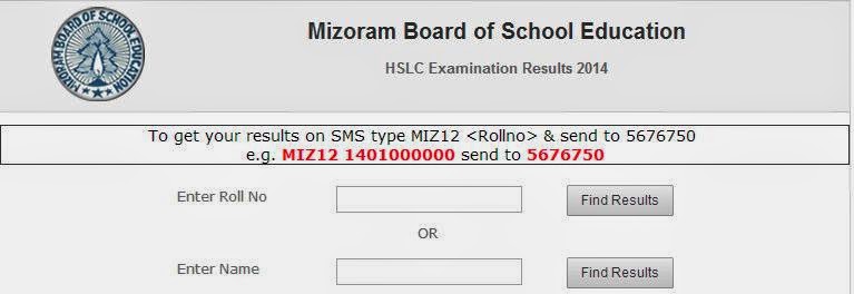 Mizoram HSLC Result 2014