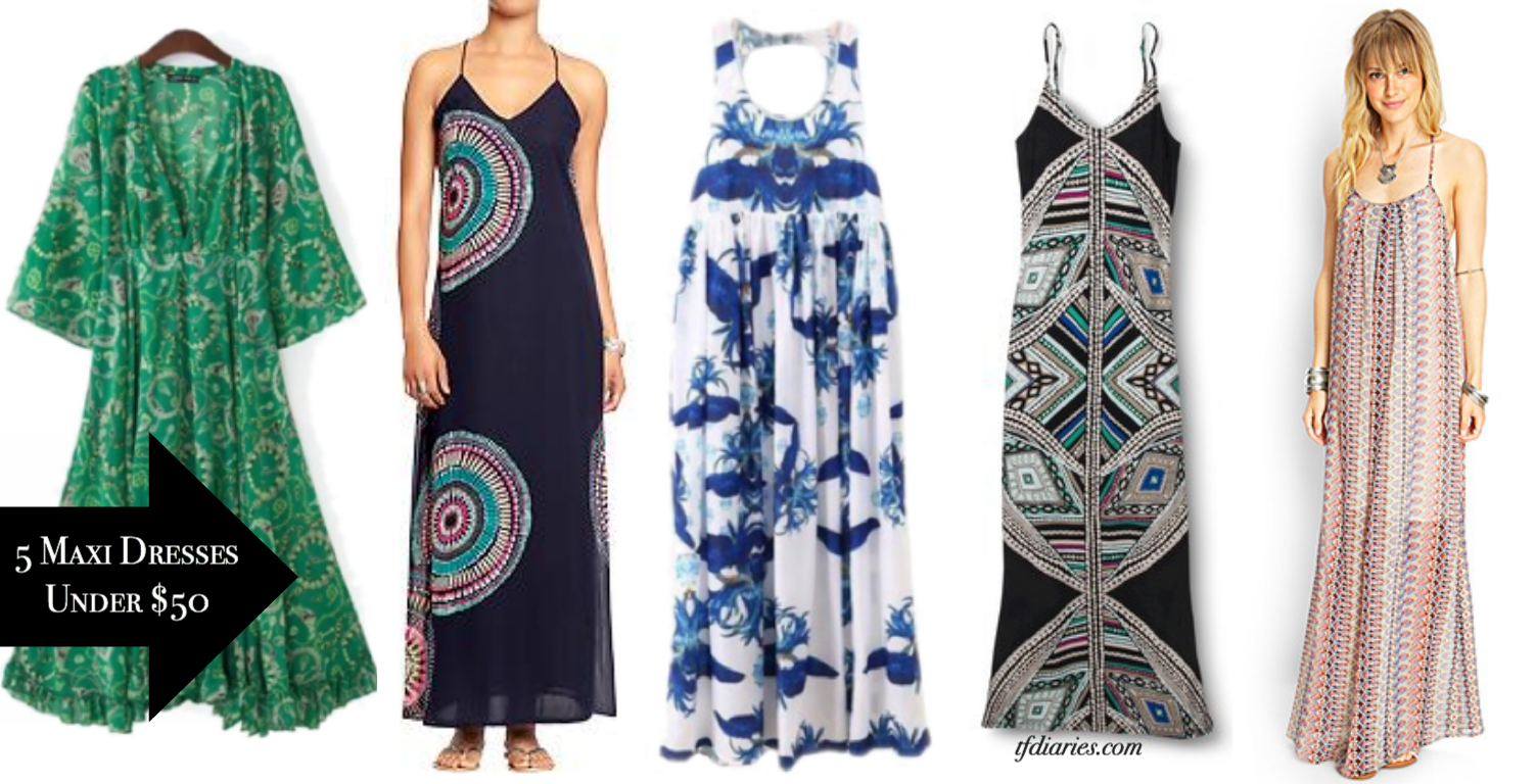 5 Maxi Dresses Under 50 TfDiaries By Megan Zietz