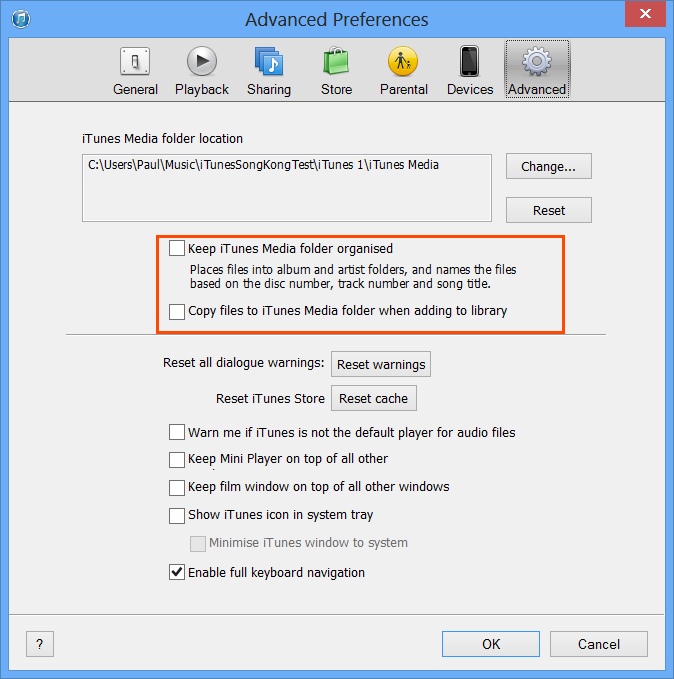 Copy files to iTunes Media folder when adding to library