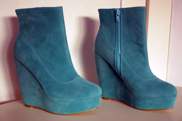 NEW turquoise blue wedges