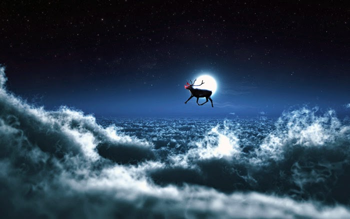 Santa Reindeer - Free Christmas Wallpaper Santa Reindeer - Free Christmas Wallpaper