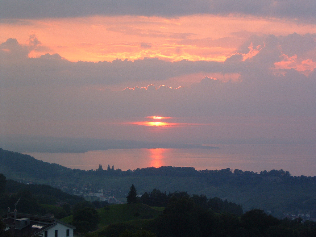 Fine Stagione Al Tramonto Au Soleil Couchant