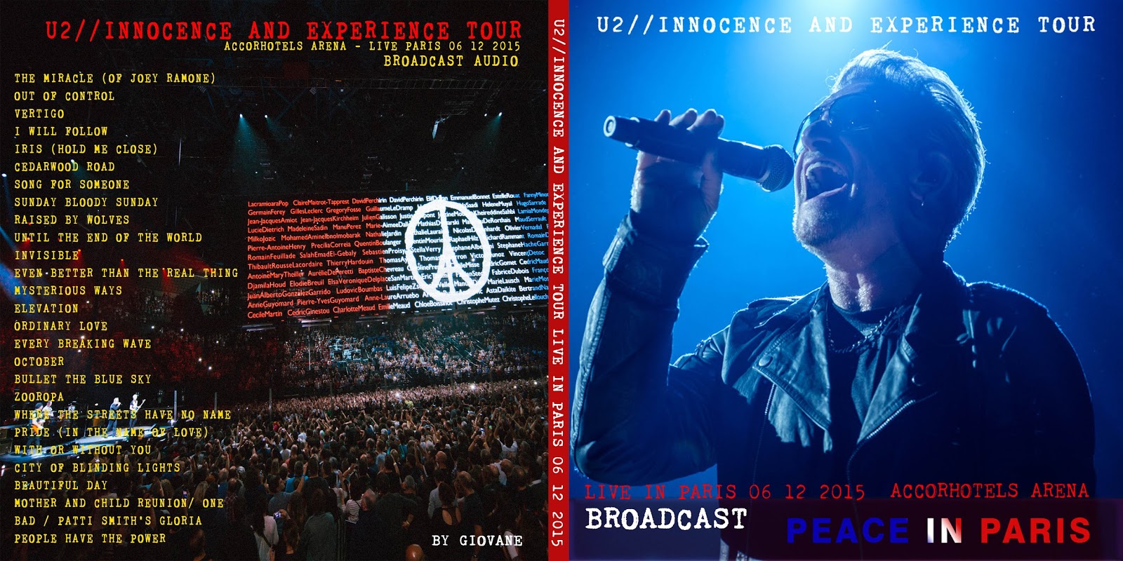 U2 Bootlegs & Rarities U2 Innocence + experience live Paris 06122015