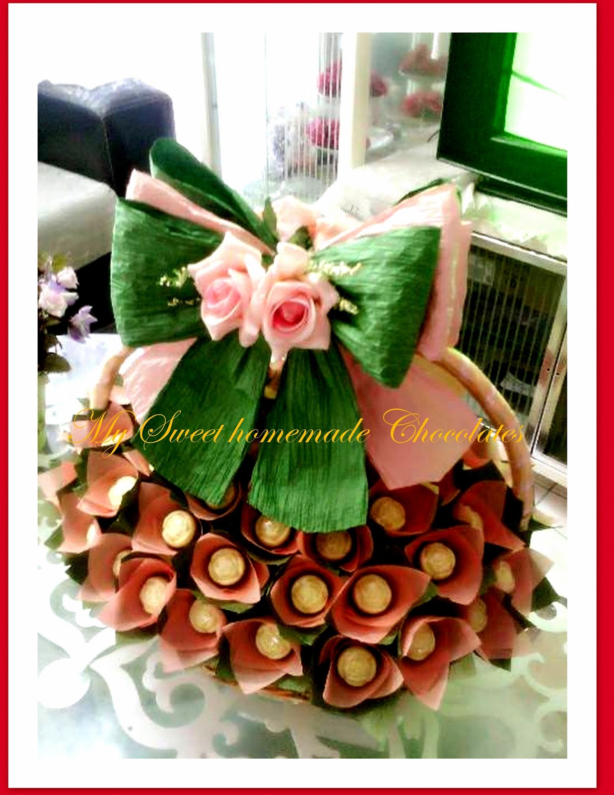 contoh bouquet coklat dalam bakul
