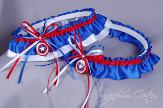 captain america wedding garter set