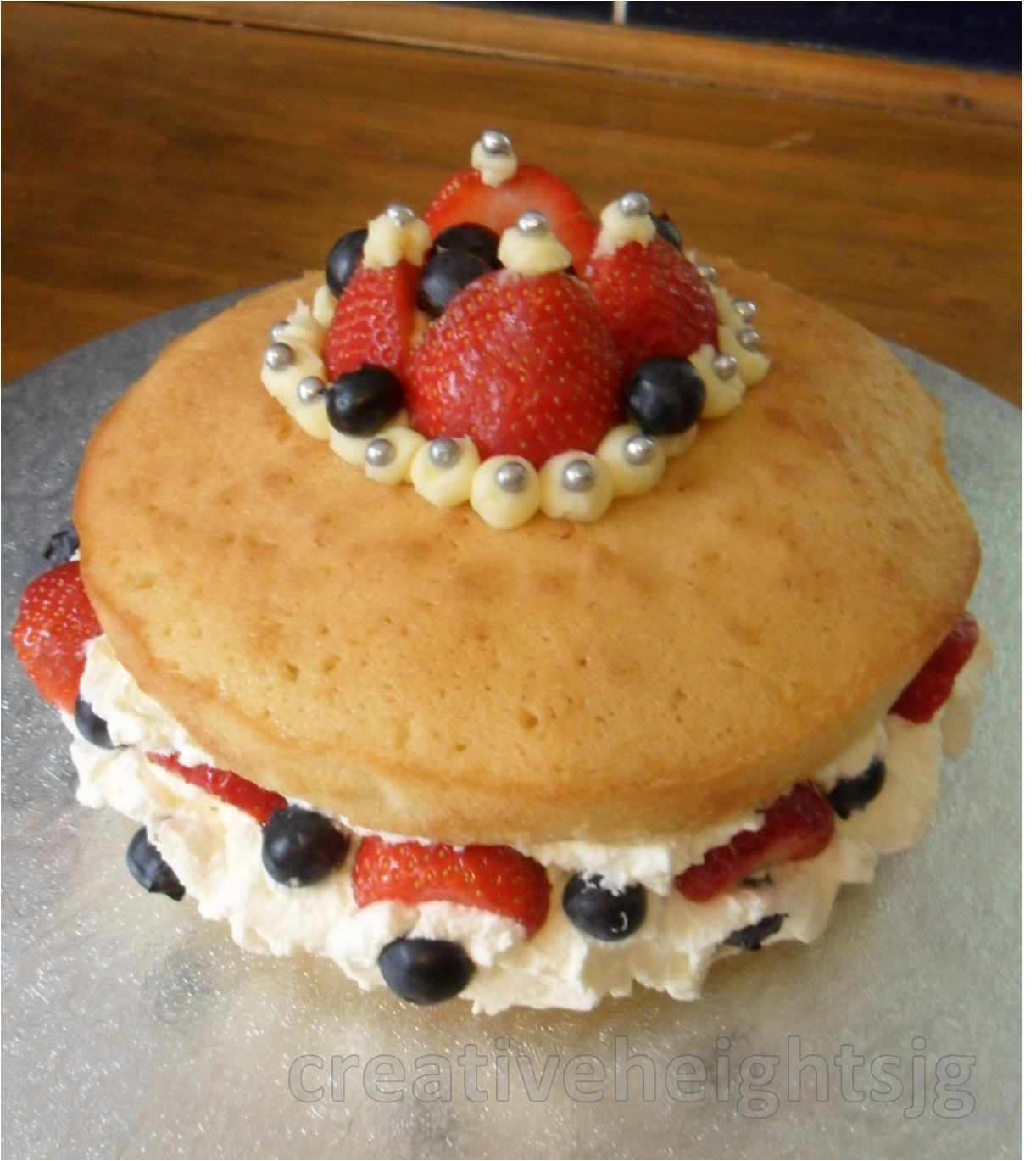 Creative Heights Jubilee Strawberry and Blueberry Victoria Sponge Cake