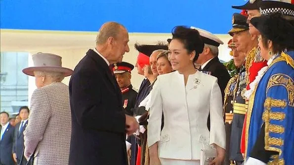 Queen Elizabeth II and Prince Philip, Duke of Edinburgh, Prince Charles, Prince of Wales and Camilla, Duchess of Cornwall, Chinese President Xi Jinping and Peng Liyuan 