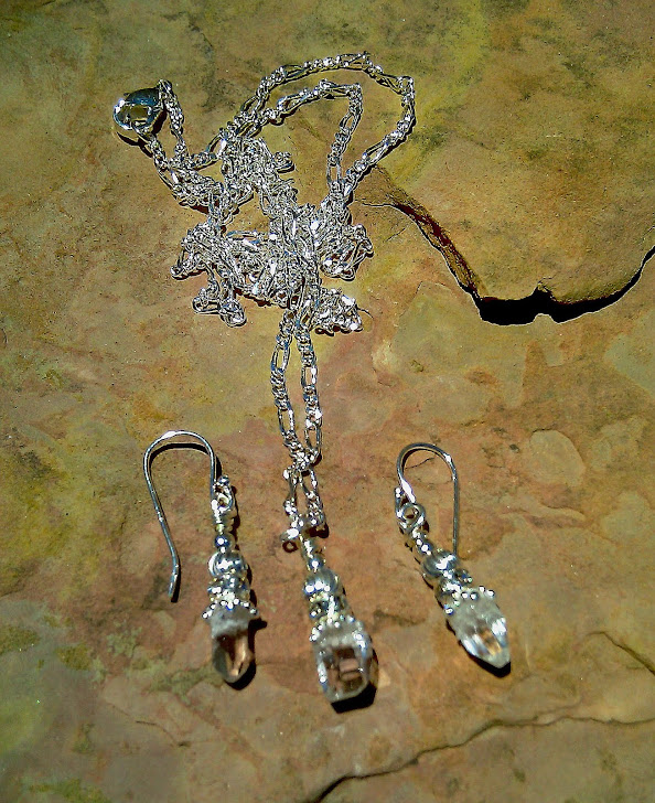 White Topaz Necklace and Earrings