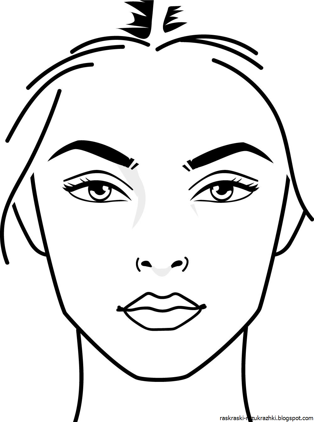 Лицо Девушки Фото Без Макияжа Раскраска