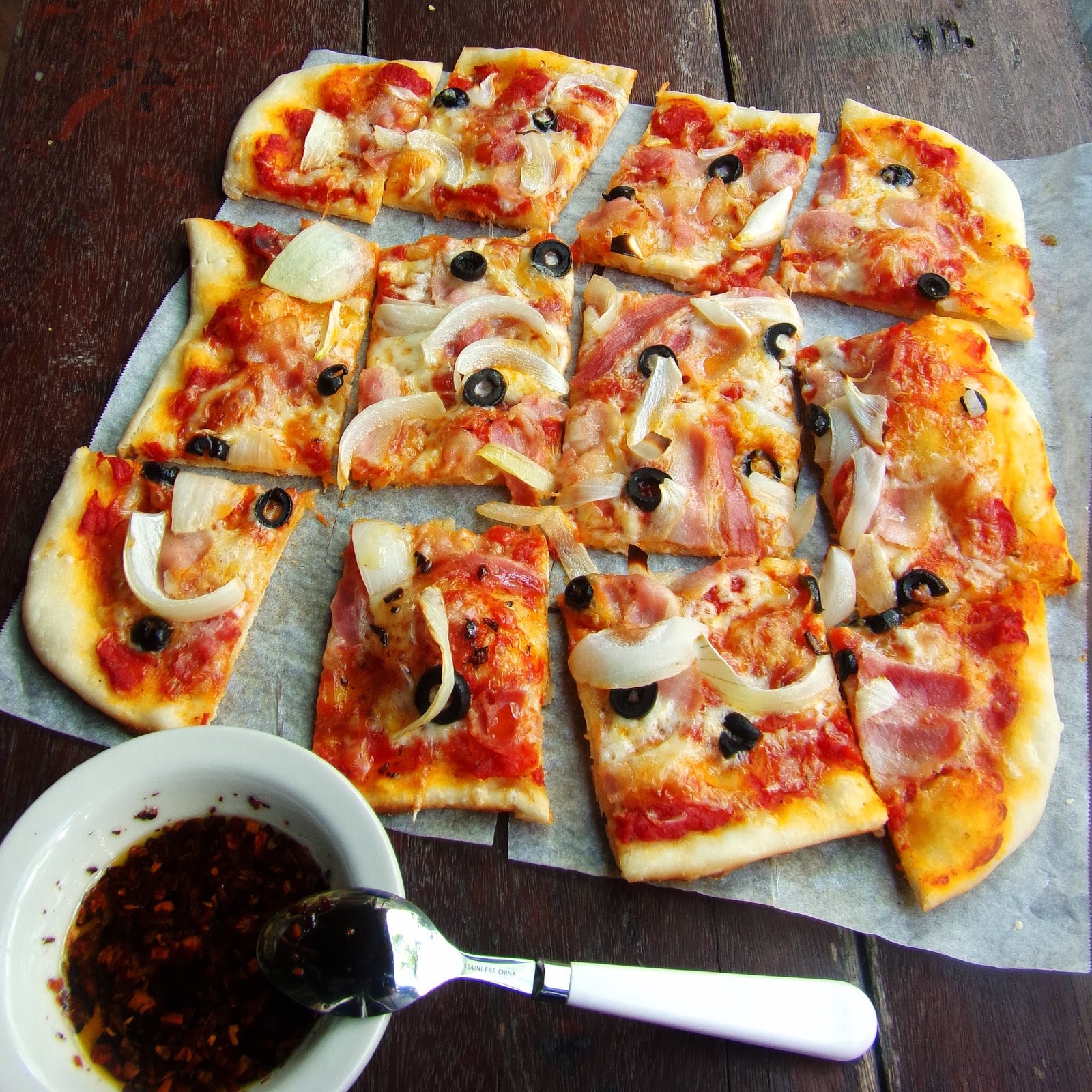 Bacon and Mozzarella Thin Crust Pizza