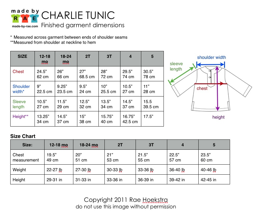Charlie Jade Size Chart