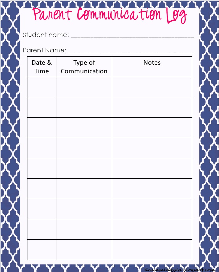 Communication Log Template