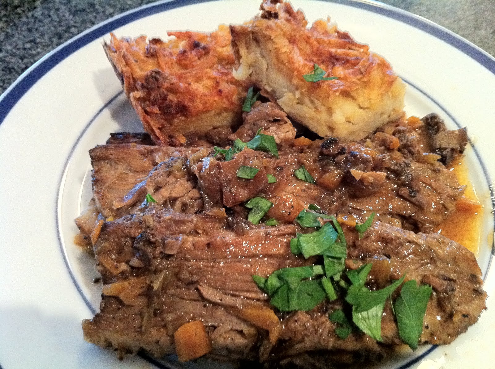 Recipes from 4EveryKitchen Brisket with Mushroom Onion Rub & Gravy