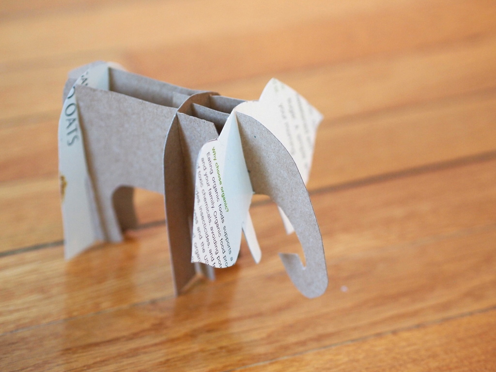 Crapty cardboard cereal box elephant Pink Stripey Socks