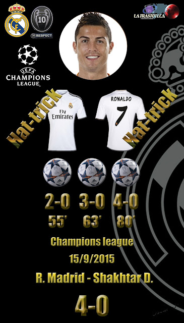 Cristiano Ronaldo (Hat-Trick) - Real Madrid 4 - 0 Shakhtar D. Champions League. Jornada 1 (15/09/2014)