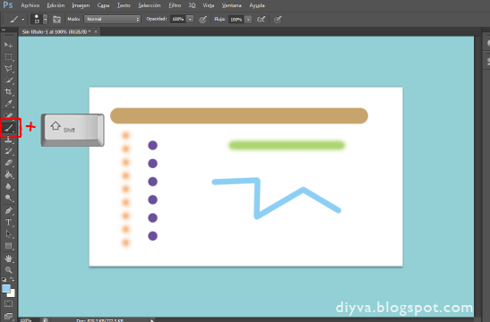 Pintar lineas rectas en Photoshop