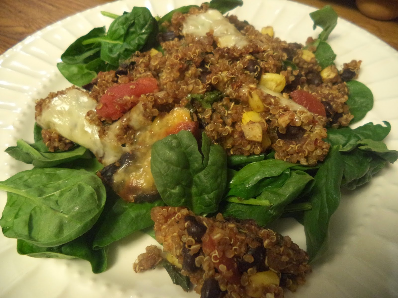 Making Mindfulness Black Bean Spinach Quinoa Bake (+ Pico de Gallo