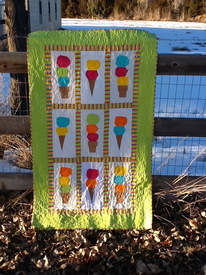 Tanya Quilts in CO Ice Cream Cone Quilt Finish
