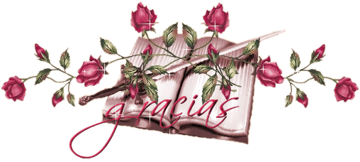 Gracias con rosas sobre libro - Imagenes y Carteles
