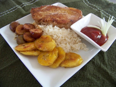 Pork with Rice and Plantain (and fresh figs)