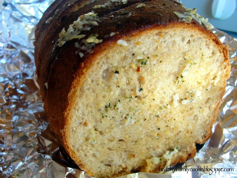 Healthy Family Cookin' Whole Wheat Garlic Parmesan Bread