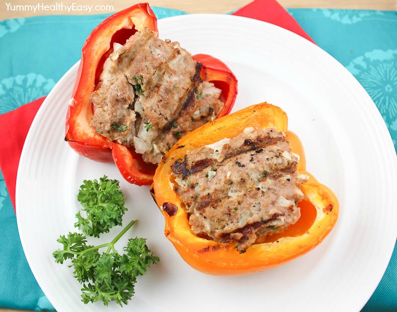 Healthy Grilled TurkeyStuffed Peppers Yummy Healthy Easy