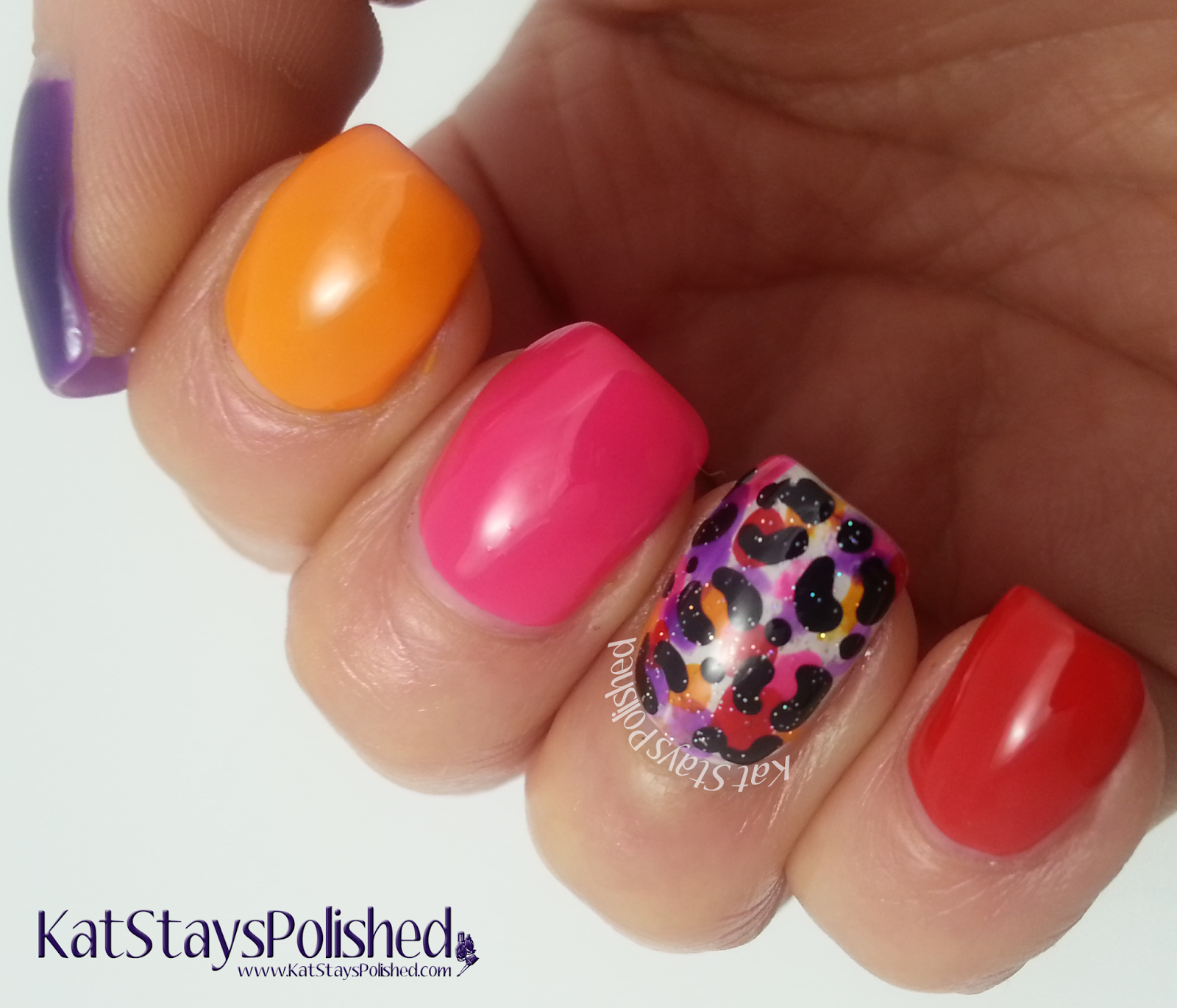 Colorful Leopard Accent Mani | Frankly Chat | Kat Stays Polished