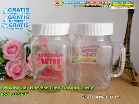 Drinking Jar Harvest Time Dengan Tutup