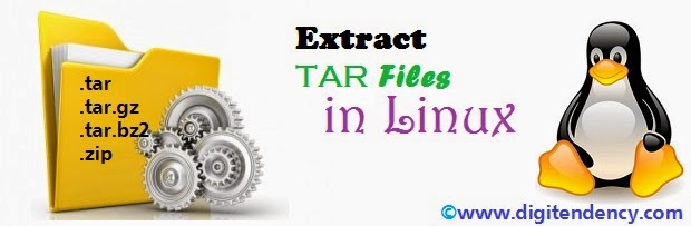 Extract tar files in Linux (www.digitendency.com) Extract tar files in Linux (www.digitendency.com)