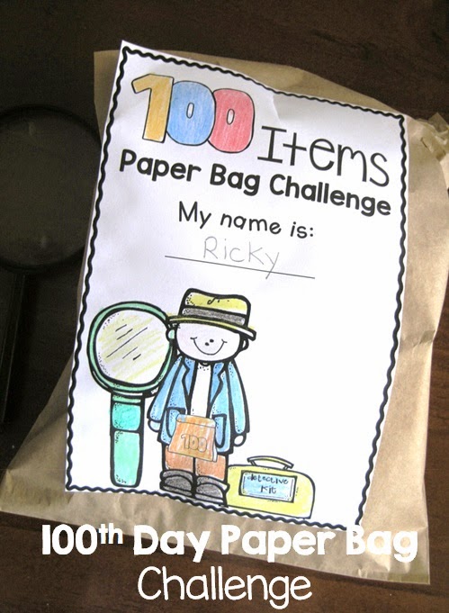 100th Day of School Paper Bag Challenge FREEBIE and Printables - Clever